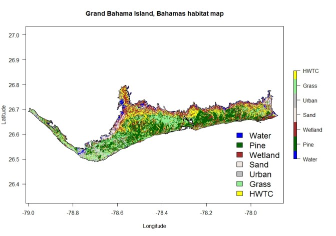 Grand Bahama Island Contiguous area habitat map with legend and axes.jpeg